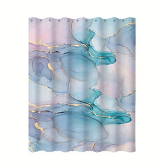 Waterproof Bathroom Shower Curtain with 12 Hooks