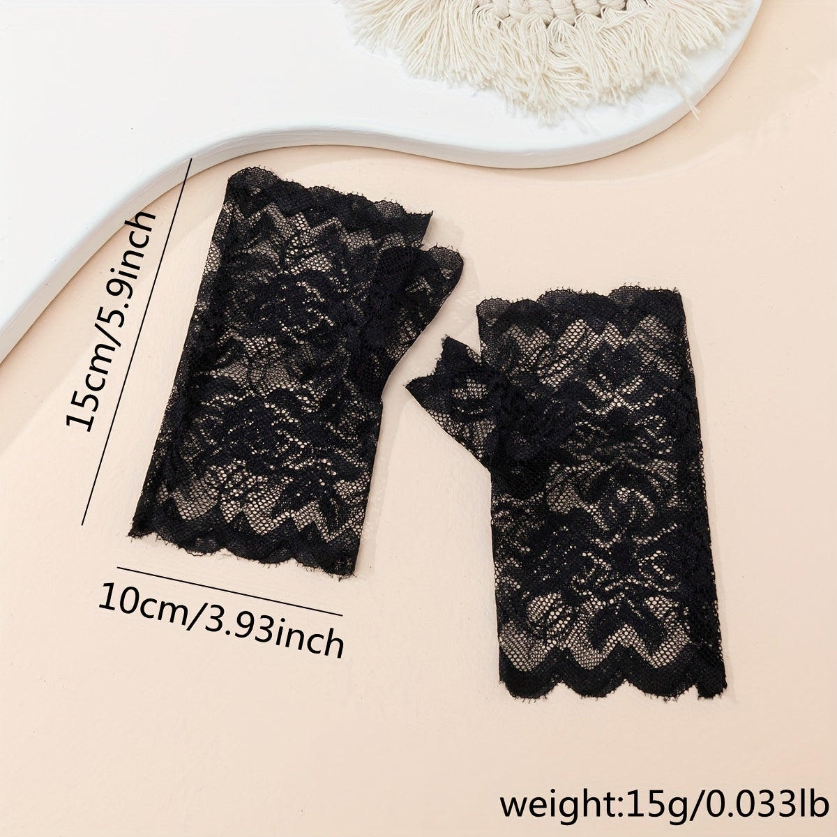 Women's Rose Lace Short Fingerless Gloves