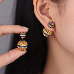 Colorful Zircon Ball Drop Dangle Earrings Female Accessories 1Pair