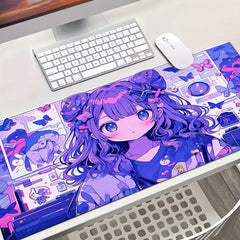 Refreshing Style Rectangular Mouse Pad Animation Purple Girl