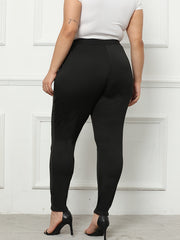  High Rise Stretch Skinny Trousers With Pockets
