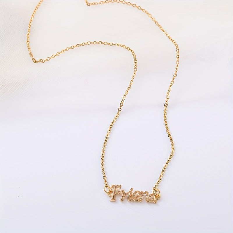 Golden Letter Bracelet & Necklace Set, Gift for Friends