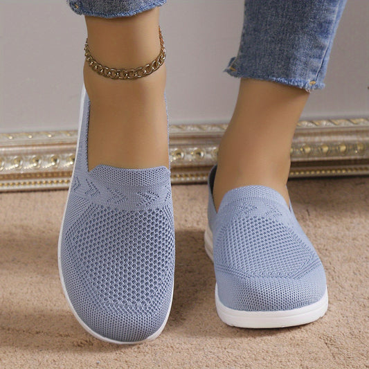 Women's Slip On Lightweight Flat Sneakers Low Round Toe Casual Shoes