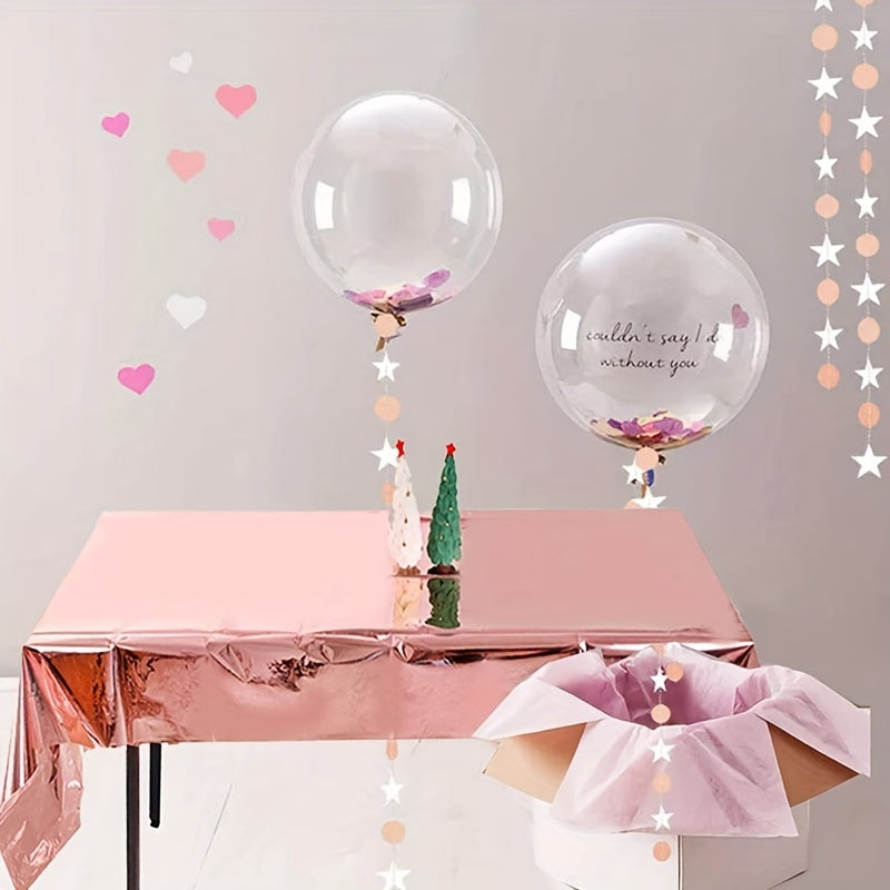 Bright Aluminum Film Tablecloth Waterproof Disposable Foil Tablecloth
