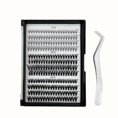 240pcs C Curl Cluster Lashes 10D 20D 30D Mixed Pack for Extensions & Makeup