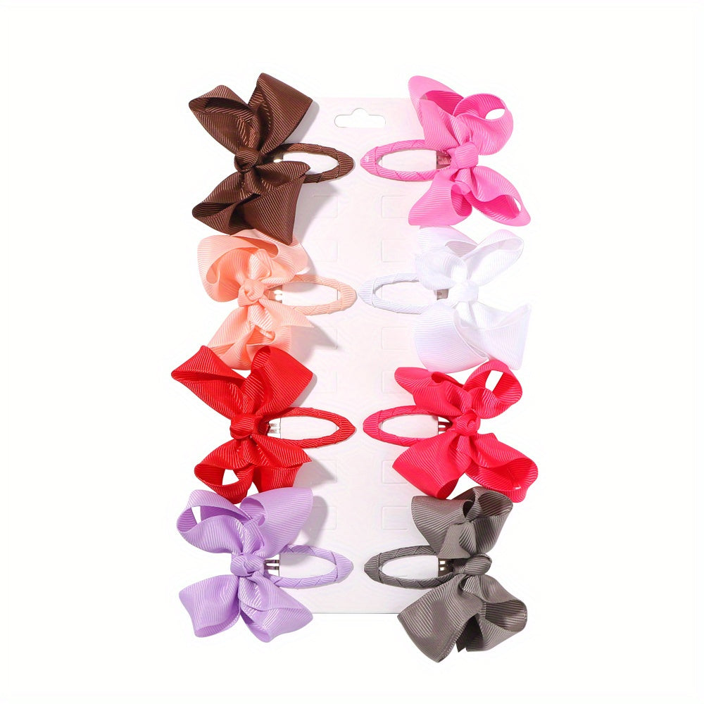 8pcs Bow Hair Clips for Baby Girls
