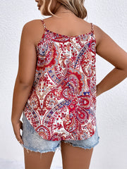  Paisley Print V Neck Summer Cami Top