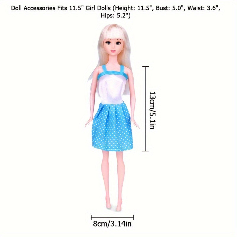 32-Piece Doll Outfit Set for 29" Dolls: Dresses, Shoes, Necklaces