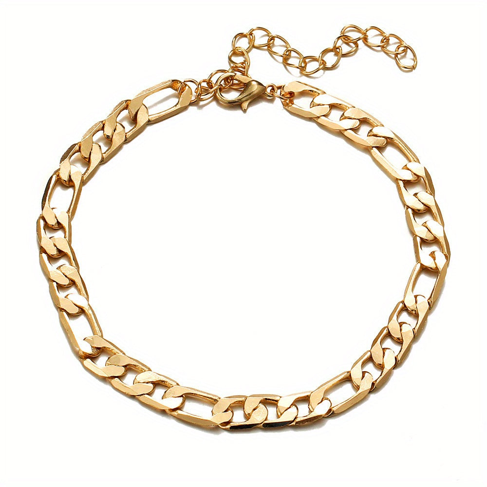 Golden Silvery Beach Anklet
