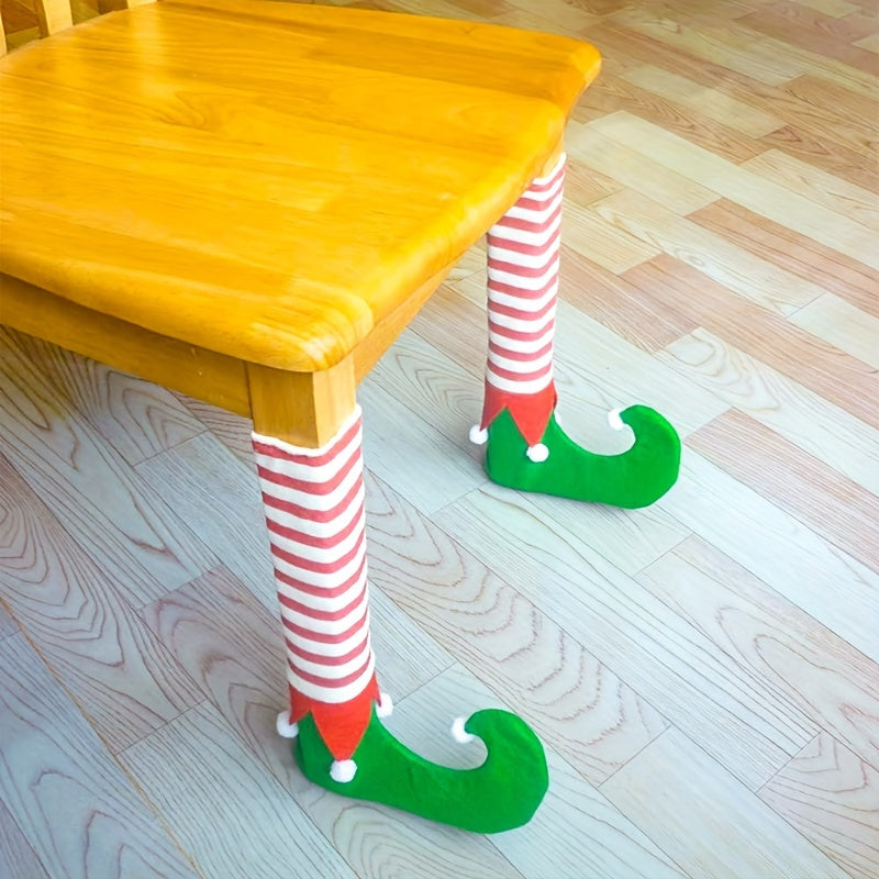 Christmas Chair Green Foot Cover Home Decoration
