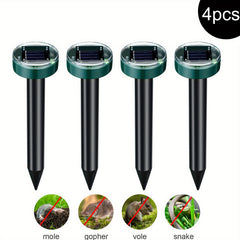 4pcs Solar Insect Repellent Lawn Light Ultrasonic Rodent Repellent