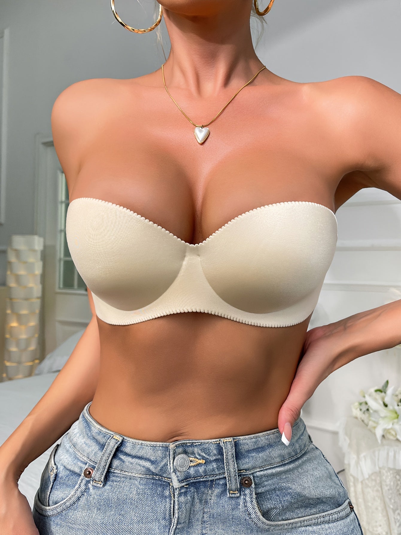 Strapless Bandeau Bra Push Up Invisible Everyday Women's Lingerie