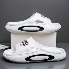 Men's Alphabet Detail Non Slip Platform Slides