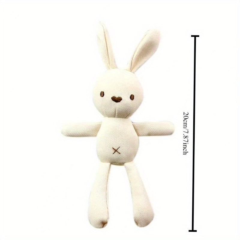 6pcs Corn Rabbit Plush Toy Beige & Rabbit with Brown Ears Overalls & Red Pants