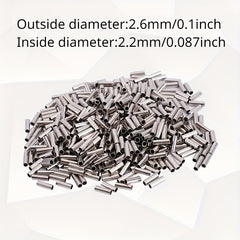 500pcs Copper Tube Connectors Crimping Sleeves Fishing Line Wire Leader