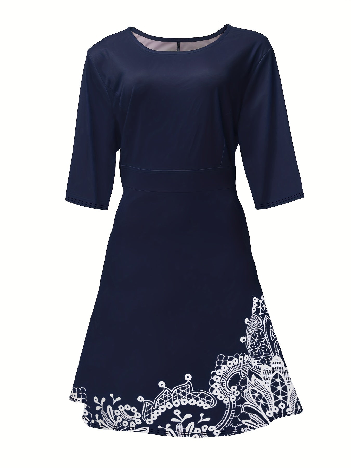 Plus Size Polka Dot & Floral Print Maxi Dress