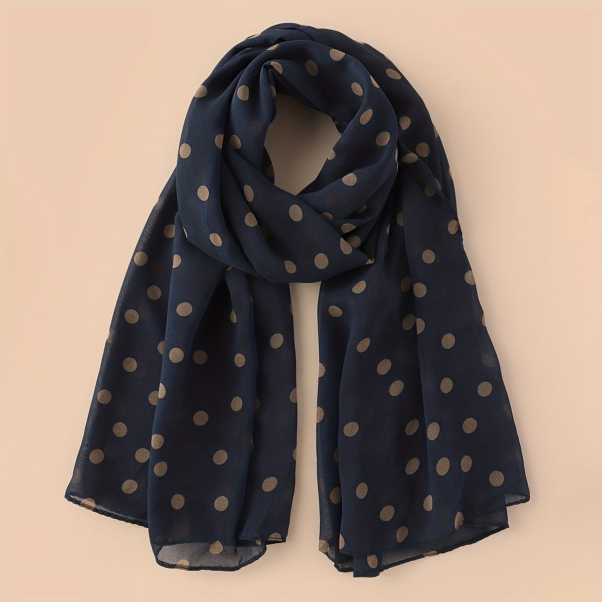 Polka Dot Chiffon Scarf Solid Shawl Head Wrap