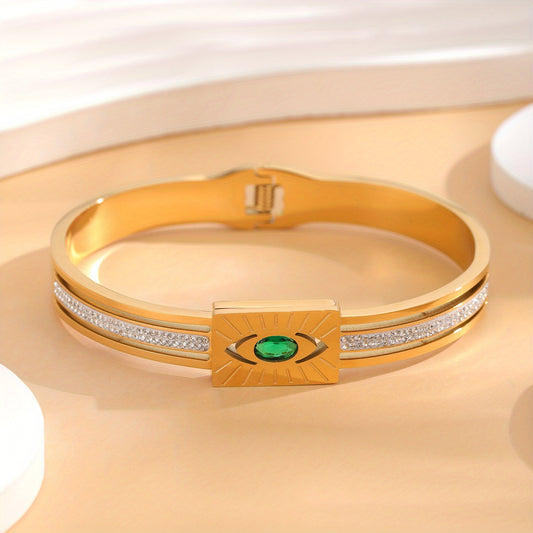 24K Gold Plated Devil's Eye Snap Bracelet 28inch