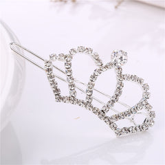 Rhinestone Crown Hairclip Golden Silvery Hairpin Barrette Cyberpunk Y2K