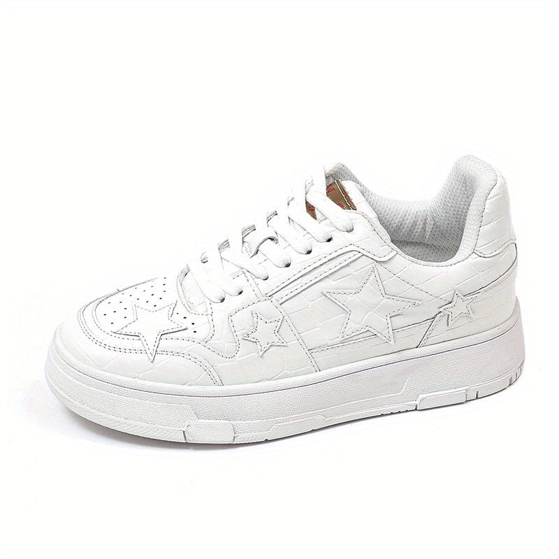 Women's Star Pattern Board Shoes Lace Up Outdoor Sneakers