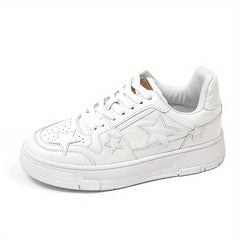 Women's Star Pattern Board Shoes Lace Up Outdoor Sneakers