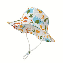 Kids Animal Print Sun Hat Breathable Fisherman Hat 2-5 Years