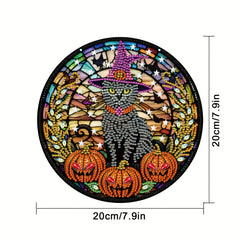 Halloween Cat Pumpkin Diamond Painting Pendant Kit