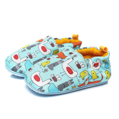 Baby Boys Cartoon Print Slippers Plush Walking Shoes