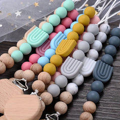 Baby Beech Pacifier Clip Anti-drop Silicone Teething Chain Toy