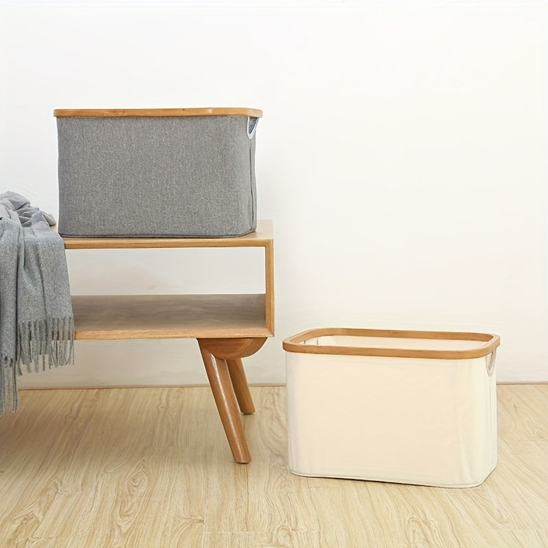 Bamboo Fabric Laundry Basket Toy Storage Box