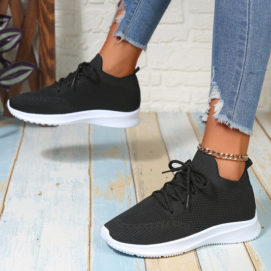 Woven Athletic Running Shoes Lace up Outdoor Casual Sneakers Women's