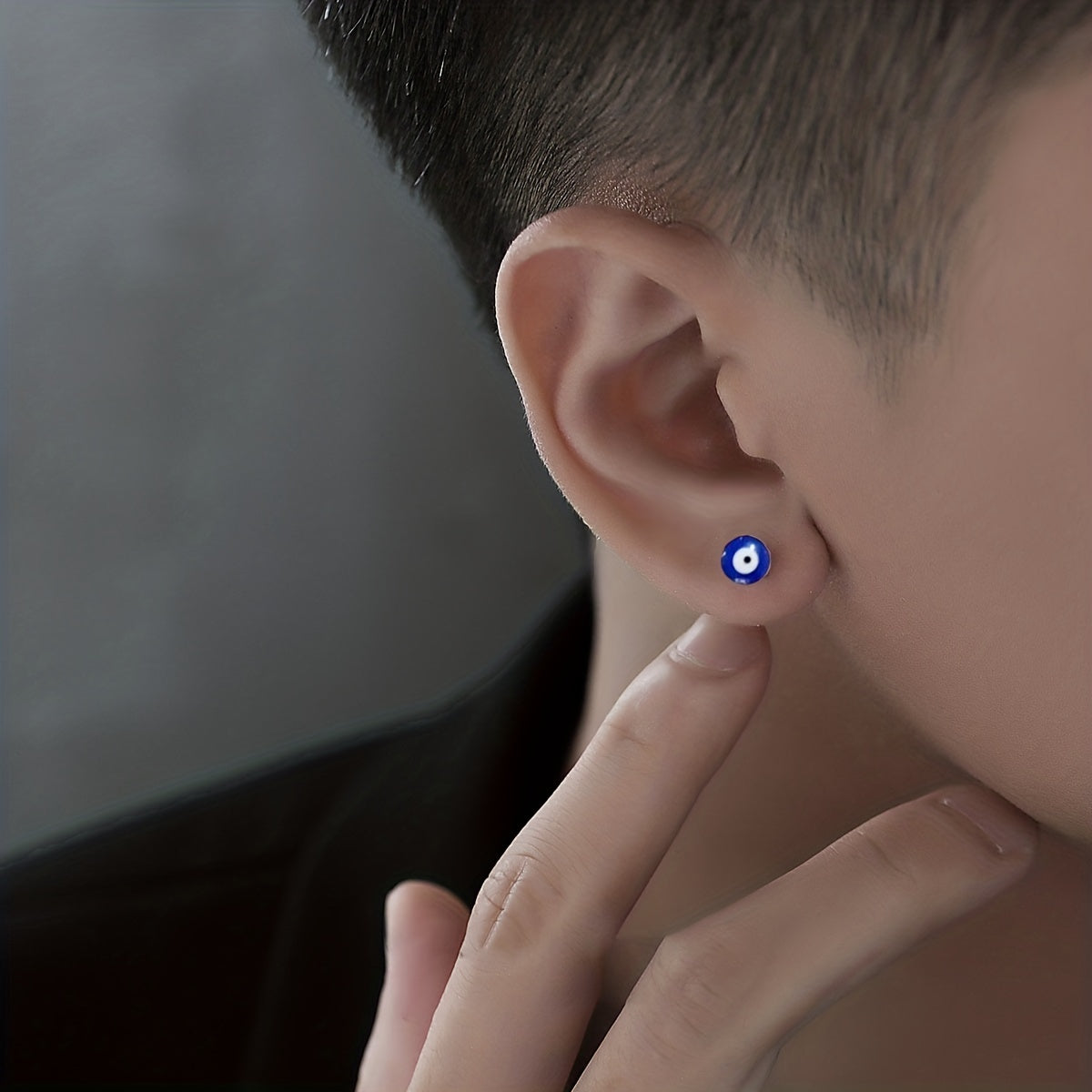 Men's Demon Eye Stud Earrings Set