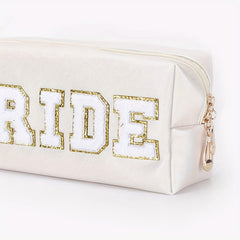 Waterproof Chenille Letter Patch Makeup Bag Travel Storage Pouch