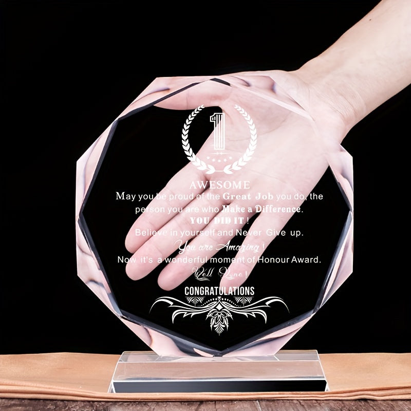 Transparent Trophy Awards With Case Personalized Engraved Medals 3.9in 4.7in