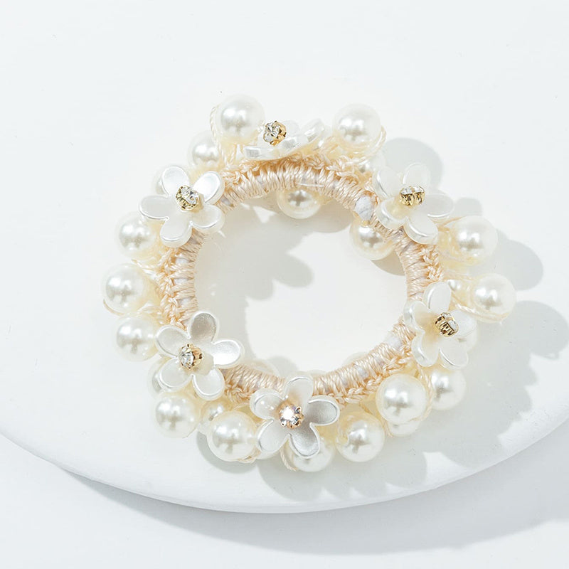 Faux Pearl Style Hair Scrunchie Hairband Unique Boho Wedding Event Gift
