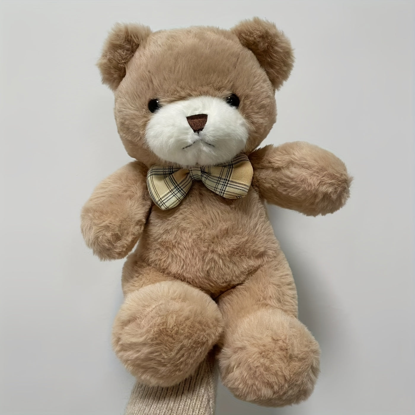 Bowtie Bear Plush Toy 12in Light Brown Halloween Thanksgiving Christmas
