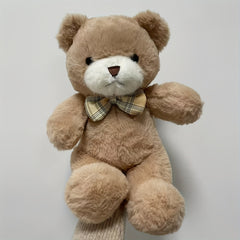 Bowtie Bear Plush Toy 12in Light Brown Halloween Thanksgiving Christmas