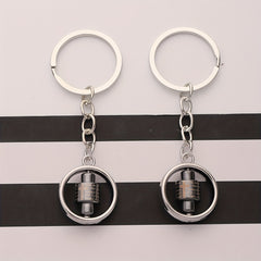 2pcs Rotatable Alloy Keychain Creative Business Bag Accessories