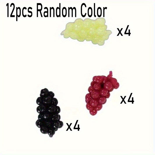 12pcs Mixed Color Artificial Grape Clusters for Decor
