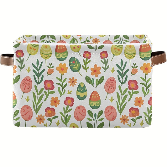 Kenodo Easter Egg & Floral Foldable Storage Basket with Handles