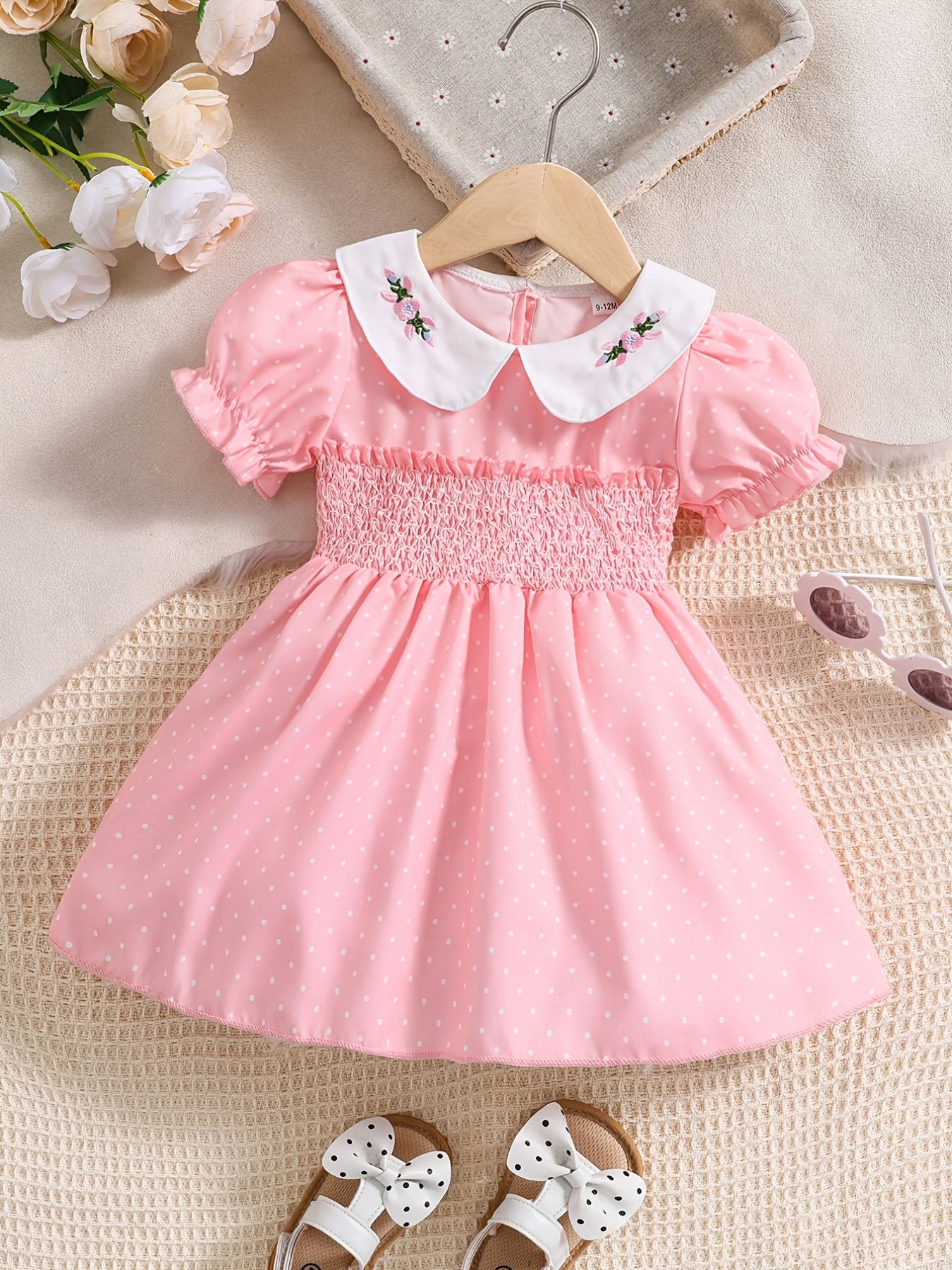 Polka Dot Puff Sleeve Dress for Girls