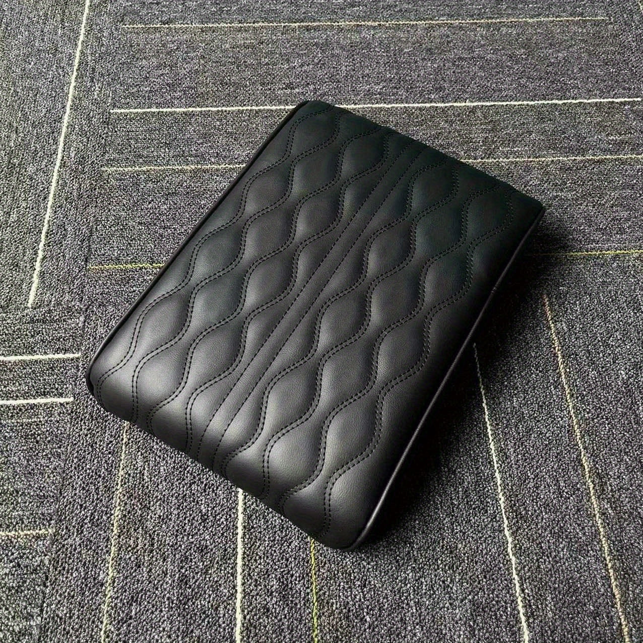 Car Armrest Box Mats Memory Foam Leather Console Covers
