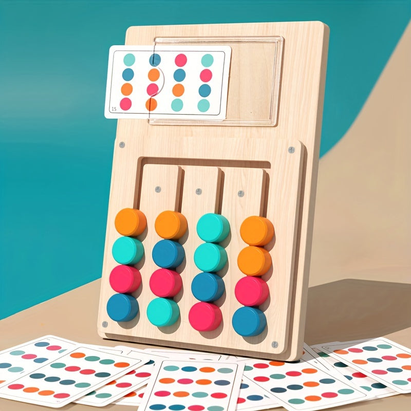 Colorful Wooden Matching Game for Kids Early Learning with Transparent Board