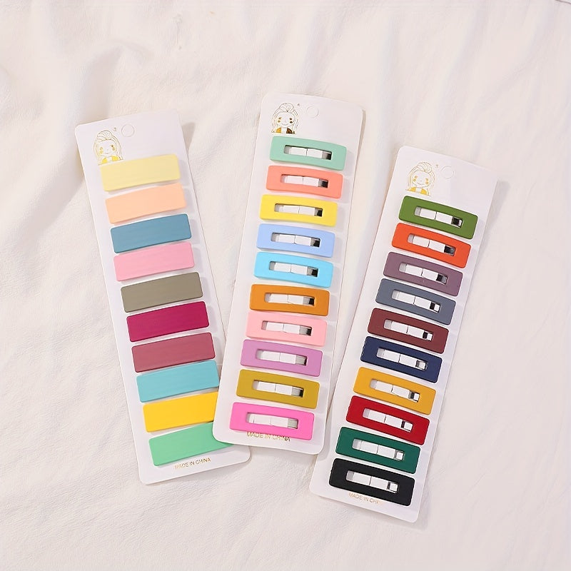 10pcs Square Hair Clip Summer Side Clips for Baby Girls