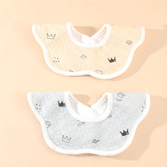 2pcs Baby Bibs 360 Rotating Flower Shape Feeding Bandan