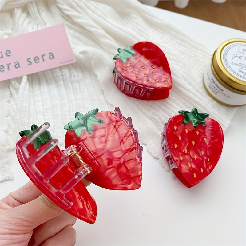 Creative Strawberry Hair Claw Nonslip Ponytail Holder Hair Clip