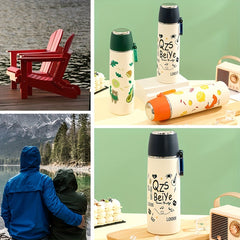500ml Stainless Steel Insulation Water Cup Cartoon Print Bottle