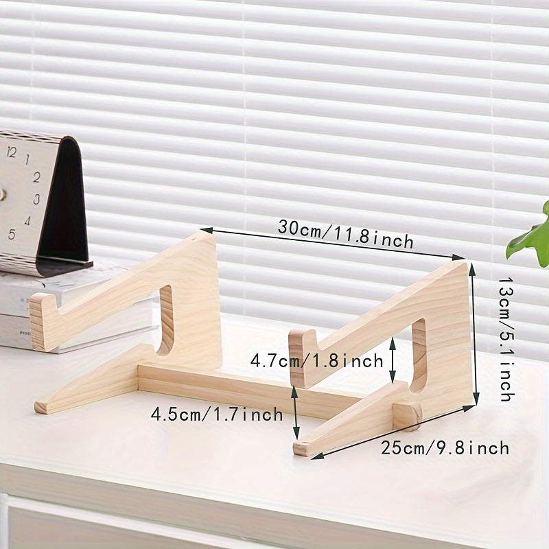 Solid Wood Dual use Notebook Computer Heightening Vertical Standing Bracket