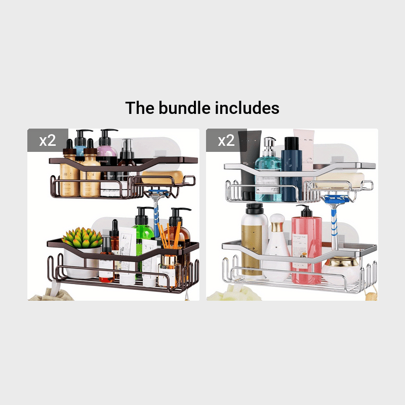 11 Hook Shower Rack - No Drilling Required