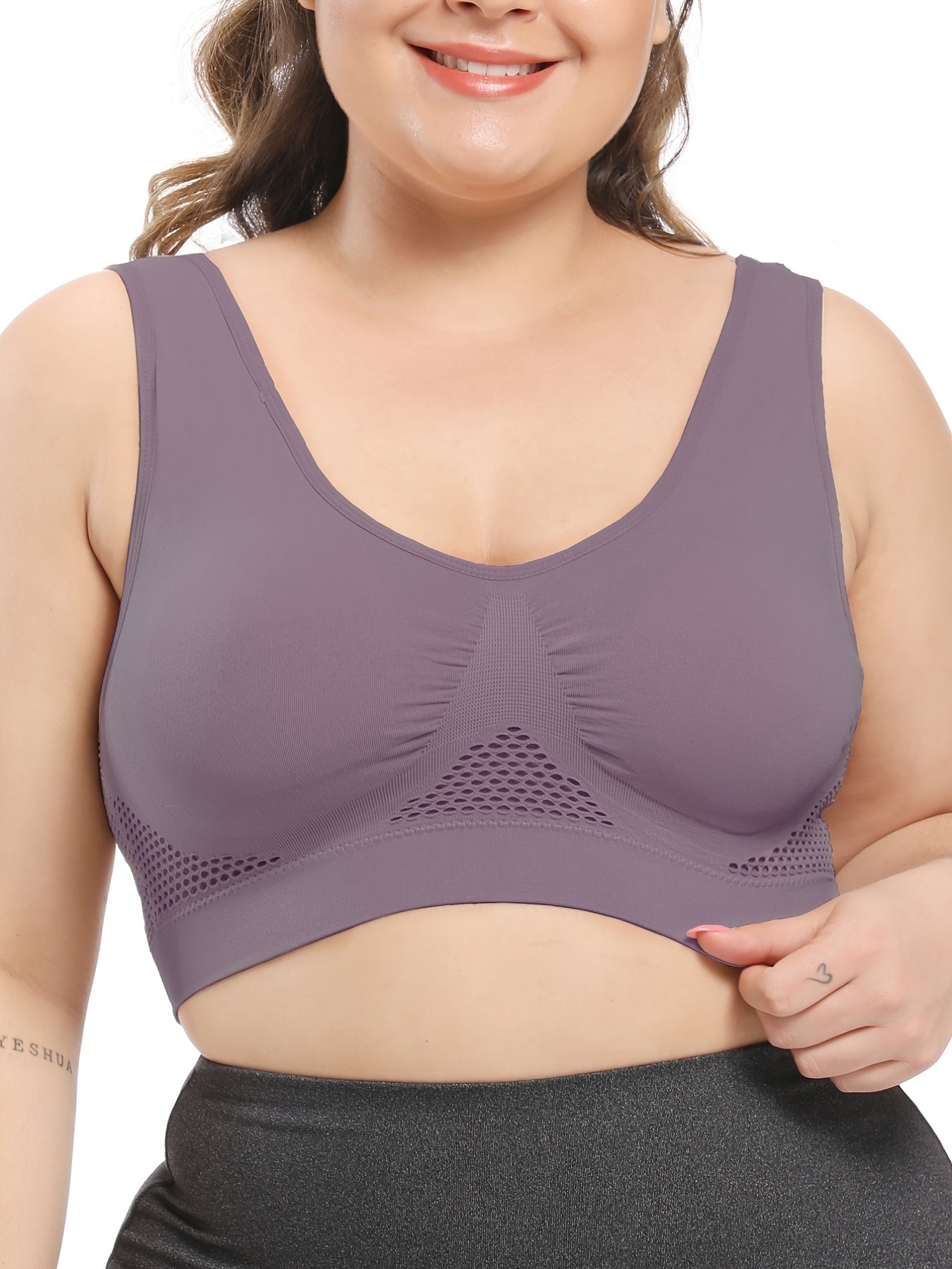 5 Pack Plus Size Casual Bras Set Solid Seamless Wireless Supporting